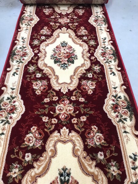 Traversa, Model Clasic 570 210, Festonata, Latime 80 cm, Crem Rosu 80 x 200