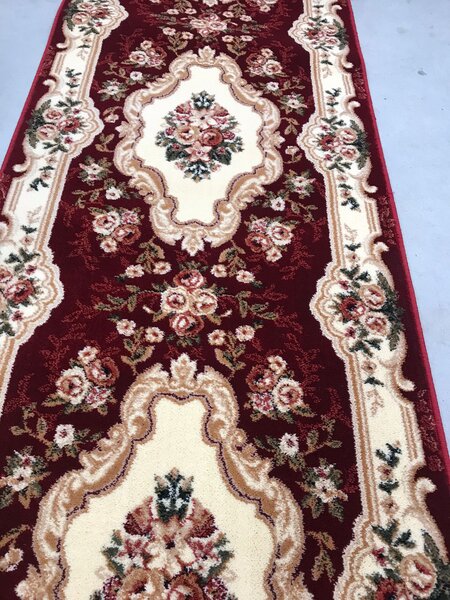 Traversa, Model Clasic 570 210, Festonata, Latime 80 cm, Crem Rosu 80 x 200
