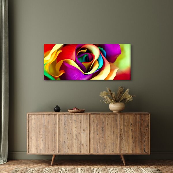 Tablou - Trandafir colorat (120x50 cm)