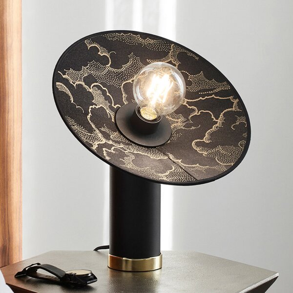 MARKET SET Lampă de masă Gatsby kumo negru, Negru, Camera de zi / sufragerie, Metal, Design