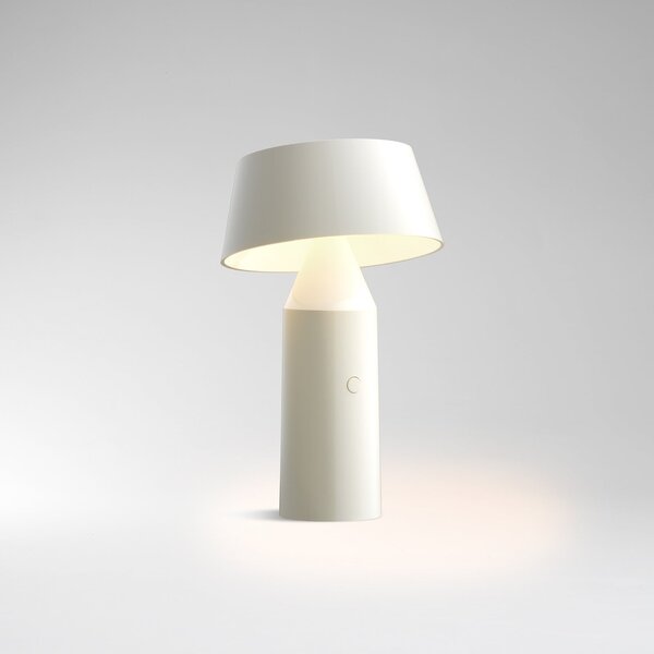 MARSET Bicoca lampă masă LED acumulator alb-perl, reglabil, Alb, Camera de zi / sufragerie, Plastic, Design