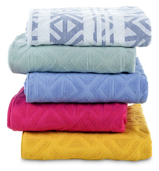 Patura din bumbac Cotton Terry V2 Dormeo 130x190 cm bluemarin/ alb