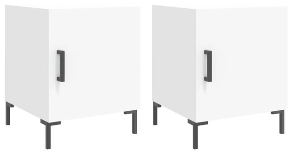 Noptiere, 2 buc., alb, 40x40x50 cm, lemn compozit