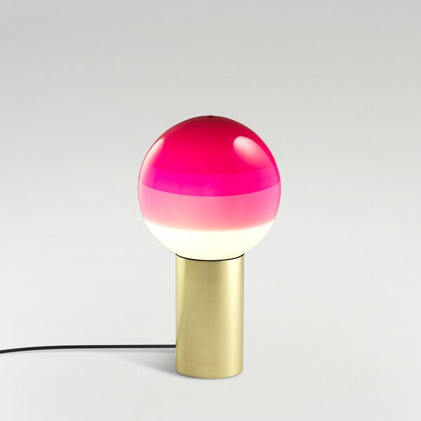 MARSET Dipping Light S lampă de masă roz/alamă, reglabil, Auriu / Alamă, Camera de zi / sufragerie, Sticlă, Design