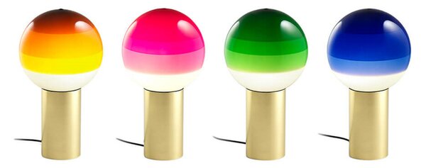 MARSET Lampa de masă Dipping Light, înălțime 22 cm, roz/alamă, Auriu / Alamă, Camera de zi / sufragerie, Sticlă, Design