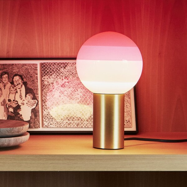 MARSET Lampa de masă Dipping Light, înălțime 22 cm, roz/alamă, Auriu / Alamă, Camera de zi / sufragerie, Sticlă, Design