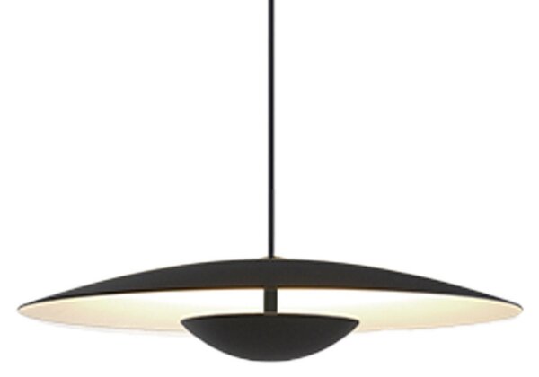 MARSET Ginger lampă suspendată LED, Triac Ø20cm negru/alb, reglabil, Negru, Camera de zi / sufragerie, Metal, Design