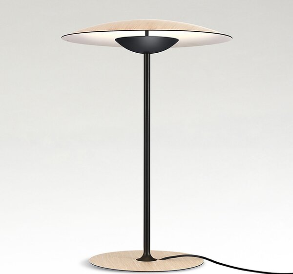 MARSET Ginger S LED lampă de masă cu Ø32cm stejar/alb, reglabil, Lemn, Camera de zi / sufragerie, Lemn, Design