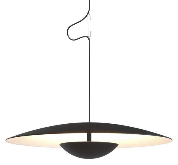 MARSET Lampă suspendată LED Ginger, Triac Ø42cm negru/alb, reglabil, Negru, Camera de zi / sufragerie, Metal, Design