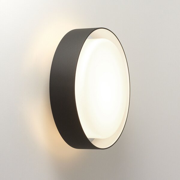 MARSET Plaff-on! Aplică de exterior, IP54, Ø33cm, reglabil, Negru, Metal, Design