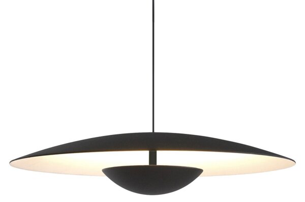 MARSET Lampă suspendată LED Ginger, Triac Ø42cm negru/alb, reglabil, Negru, Camera de zi / sufragerie, Metal, Design