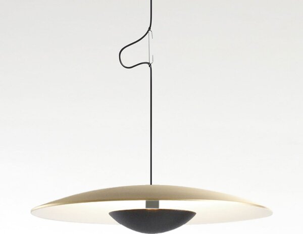 MARSET Lampă suspendată Ginger LED, Triac Ø42cm alamă/alb, reglabil, Auriu / Alamă, Camera de zi / sufragerie, Metal, Design