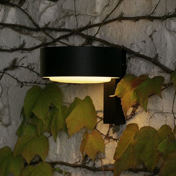 MARSET Plaff-on! aplică LED exterior, IP65, reglabil, Negru, Metal, Design