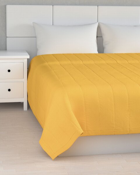 Cuvertura matlasata cu model culoare galben