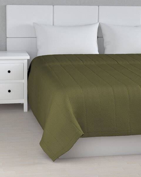 Cuvertura matlasata cu model culoare verde Țesătură împletitură