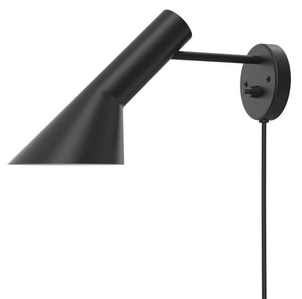 Louis Poulsen AJ - Aplică de perete, negru, Negru, Camera de zi / sufragerie, Metal, Design