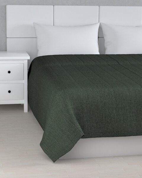 Cuvertura matlasata cu model culoare verde Țesătură împletitură