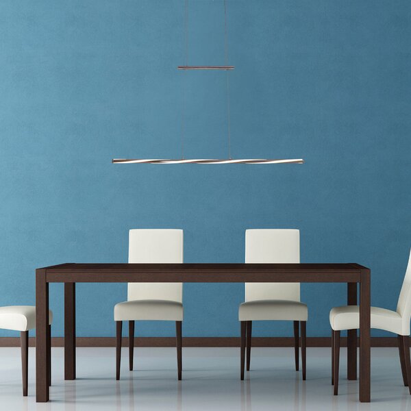 Näve Lampă suspendată LED Swirl, dimabilă, înălțime reg, reglabil, Metalic, Camera de zi / sufragerie, Metal, Modern
