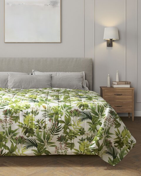 Cuvertura matlasata cu model culoare verde Țesătură cu model
