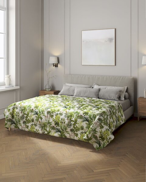 Cuvertura matlasata cu model culoare verde Țesătură cu model