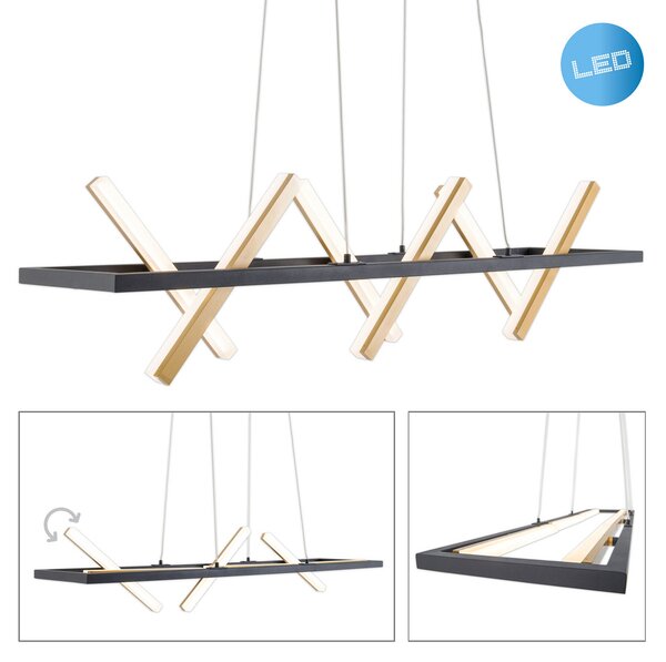 Näve Lampă susp. LED Cadice, surse lumină variabile, Negru, Camera de zi / sufragerie, Metal, Modern