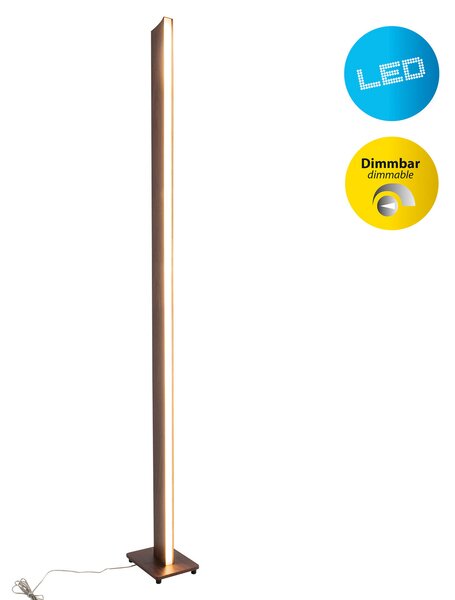 Näve Lampă de podea LED Madera, aspect lemn, dimabilă, reglabil, Lemn, Camera de zi / sufragerie, Plastic, Modern