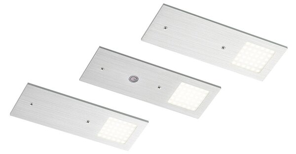 Set de 3 lămpi LED Nortra pentru montare sub blat, culoare aluminiu Arcchio, Nortra, reglabil, Metalic, Camera de zi, Metal, Modern