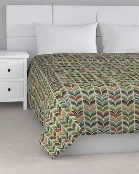 Cuvertura matlasata cu model culoare verde Țesătură împletitură, cu model