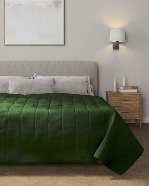 Cuvertura matlasata cu model culoare verde