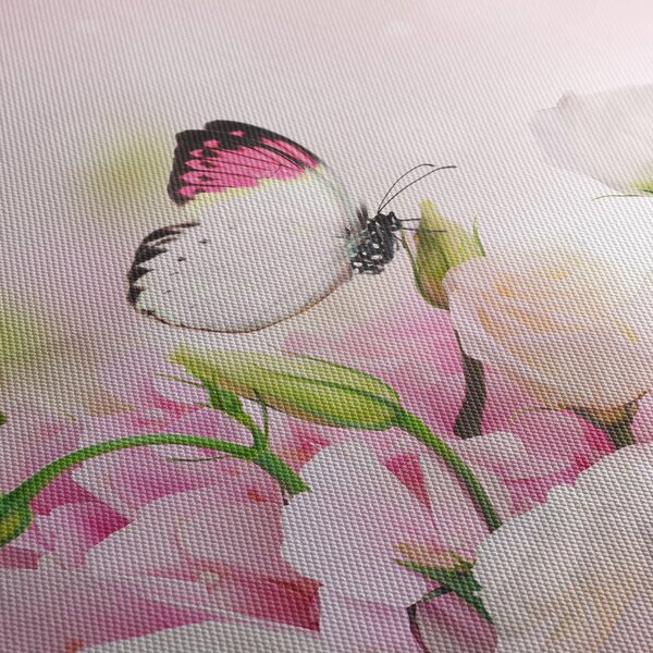 Tablou - Fluturele (cu ceas) (90x30 cm)
