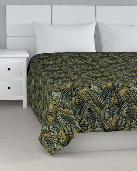 Cuvertura matlasata cu model culoare verde Țesătură împletitură, cu model
