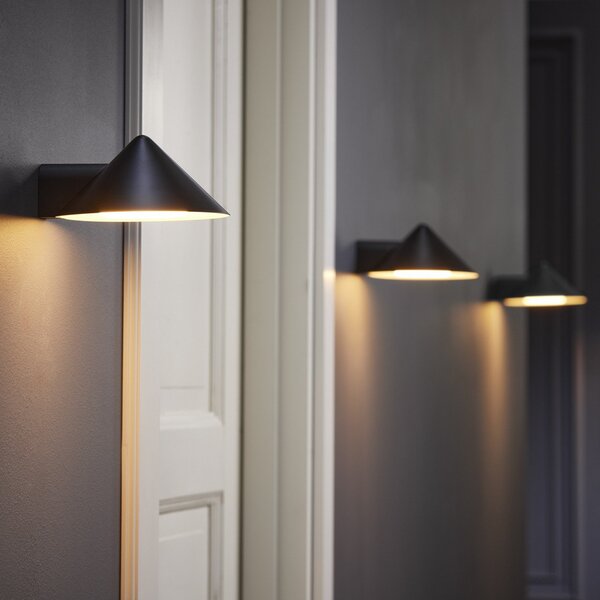 Lampă de perete FRANDSEN, Grasp, reglabil, Negru, Camera de zi, Oțel inoxidabil, Design