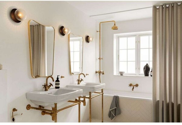 Nuura Aps Aplică de perete Liila 1 Medium, negru/transparent, IP44, G9, reglabil, Negru, Baie, Metal, Design, glob