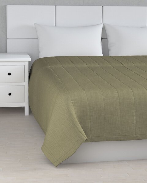 Cuvertura matlasata cu model culoare verde Țesătură împletitură