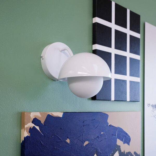 Lampă de perete Dyberg Larsen, Rose, Alb, Camera de zi, Metal, Design