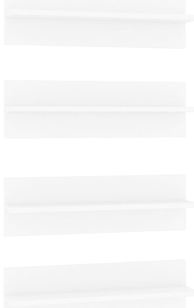 Rafturi de perete, 4 buc., alb, 60x11,5x18 cm, PAL