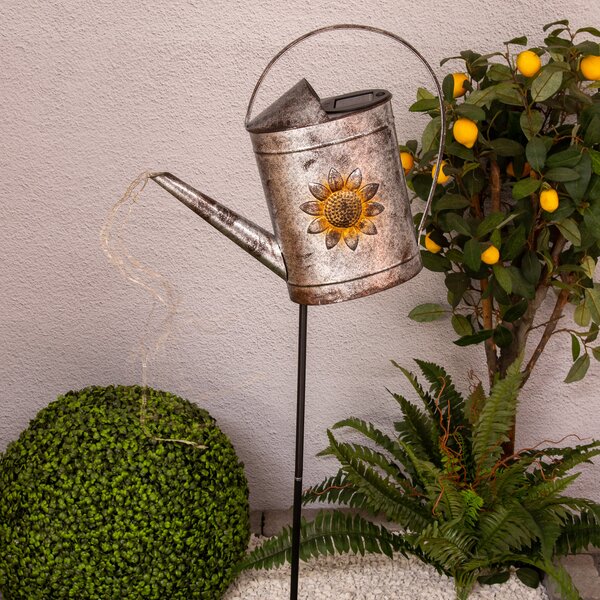 Näve Lampă LED solară decor 5282349 cu stropitoare, Gri, Metal