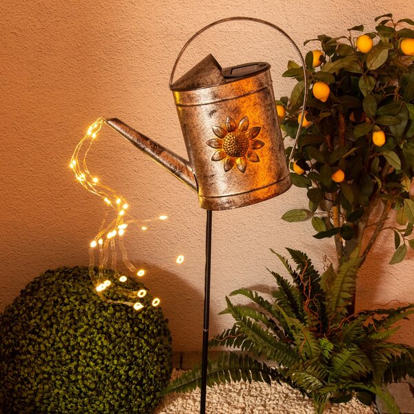 Näve Lampă LED solară decor 5282349 cu stropitoare, Gri, Metal