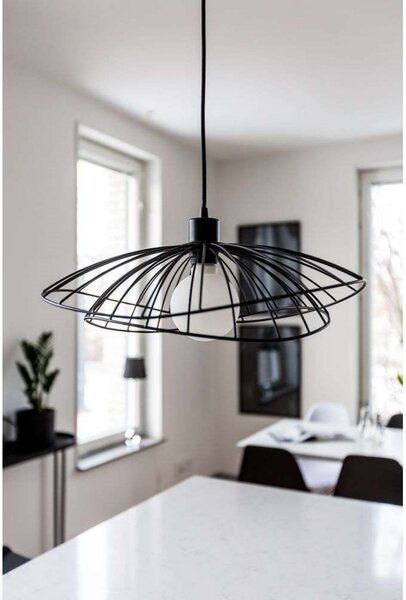 Globen Lighting Lampă suspendată RAY, negru, Ø 45 cm, reglabil, Negru, Camera de zi / sufragerie, Metal, Modern