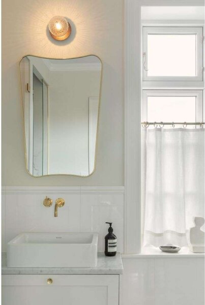 Nuura Aps Aplică de perete Liila 1, Ø 14 cm, IP44, bronz/transparent, reglabil, Bronz / Alamă Veche, Baie, Metal, Scandinavă