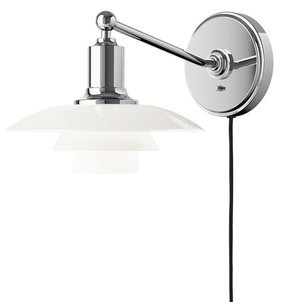 Lampă de perete Louis Poulsen, PH 2/1, reglabil, Metalic, Camera de zi, Sticlă, Design