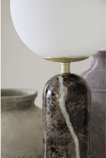 Globen Lighting Lampă de masă Torrano, maro, înălțime 53 cm, Maro / Rugină, Camera de zi / sufragerie, Sticlă, Design, glob