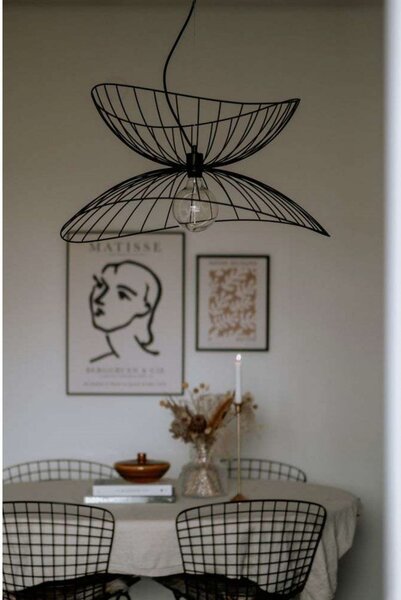 Globen Lighting Lampă suspendată RAY, negru, Ø 70 cm, reglabil, Negru, Camera de zi / sufragerie, Metal, Modern