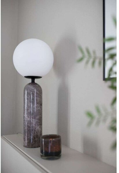 Globen Lighting Lampă de masă Torrano, gri, înălțime 53 cm, Gri, Camera de zi / sufragerie, Sticlă, Design, glob