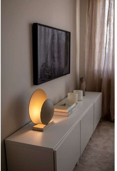 Globen Lighting Lampă de masă ORBIT, bej, înălțime 32 cm, Bej, Camera de zi / sufragerie, Metal, Design