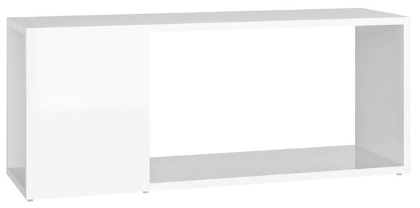 Comodă TV, alb extralucios, 80x24x32 cm, PAL