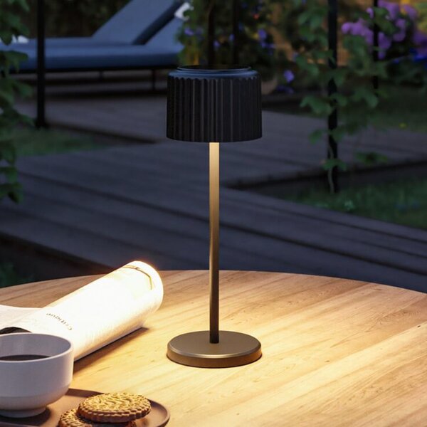 Paulmann Lampa de masă solară LED Else, negru, IP44 dimabil, reglabil, Negru, Camera de zi / sufragerie, Aluminiu, Modern, Lumini solare