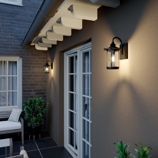 Lămpi de exterior Lindby, Zayn, reglabil, Negru, Balcon, Metal, Antichitate