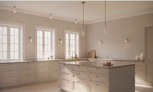 Nuura Aps Spot încastrat Anoli Recessed, Ø 10 cm, alb/auriu, reglabil, Auriu / Alamă, Camera de zi / sufragerie, Metal, Scandinavă, Plafon încastrat
