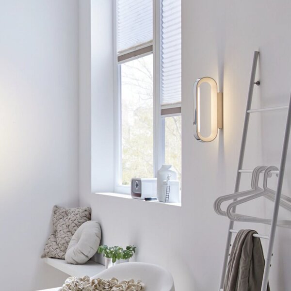 Paulmann Aplică de perete LED Agena, crom 31 cm IP44 dimabil, reglabil, Metalic, Baie, Aluminiu, Modern
